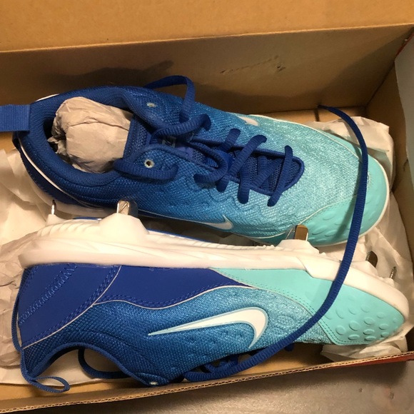 Blue Nike Lunar Hyperdiamond Cleats - Picture 1 of 3